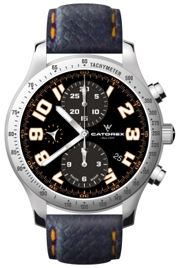 Catorex Mens 138.1.8169.320-BR Chrono Sport Collection Automatic Luminous Black Dial Chronograph Watch